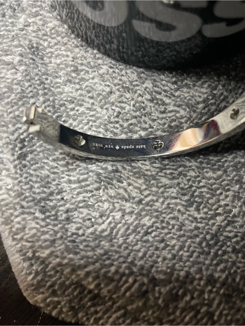 Silver Kate Spade bangle bracelet